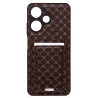 Чехол-накладка для Infinix Hot 30i (кофейный) - SM022 c картхолдером