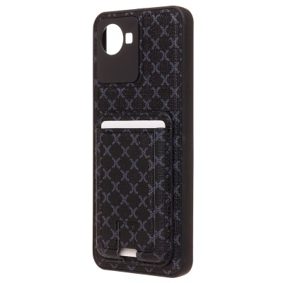 Чехол-накладка для Realme C30 (черный) - SM022 c картхолдером