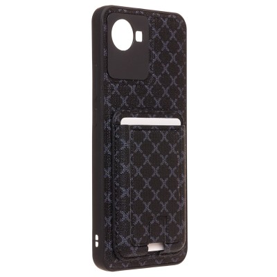 Чехол-накладка для Realme C30 (черный) - SM022 c картхолдером