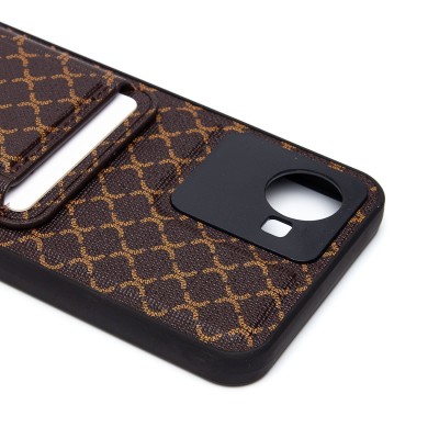 Чехол-накладка для Realme C30 (кофейный) - SM022 c картхолдером