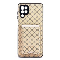 Чехол-накладка для Samsung Galaxy A12 (белый) - SM022 c картхолдером