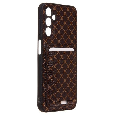 Чехол-накладка для Samsung Galaxy A24 4G (кофейный) - SM022 c картхолдером