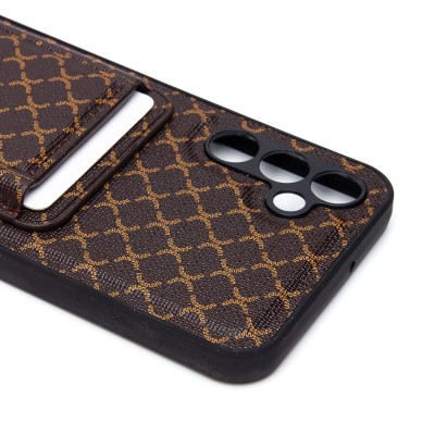 Чехол-накладка для Samsung Galaxy A24 4G (кофейный) - SM022 c картхолдером