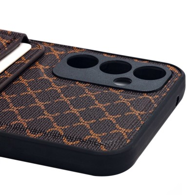 Чехол-накладка для Samsung Galaxy A34 (кофейный) - SM022 c картхолдером