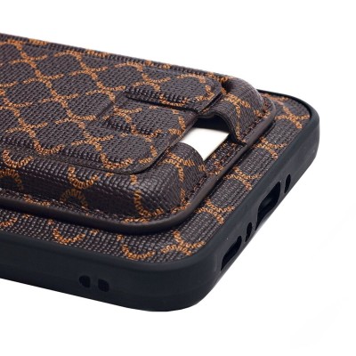 Чехол-накладка для Samsung Galaxy A34 (кофейный) - SM022 c картхолдером