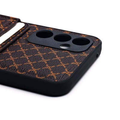 Чехол-накладка для Samsung Galaxy A54 (кофейный) - SM022 c картхолдером