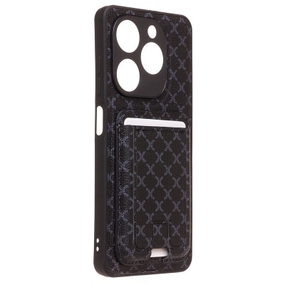 Чехол-накладка для Tecno Pop 8 (черный) - SM022 c картхолдером