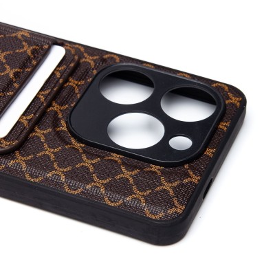 Чехол-накладка для Tecno Pop 8 (кофейный) - SM022 c картхолдером