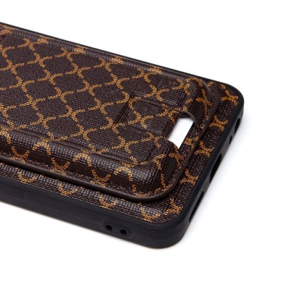 Чехол-накладка для Tecno Pop 8 (кофейный) - SM022 c картхолдером