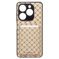 Чехол-накладка для Tecno Pop 8 (белый) - SM022 c картхолдером