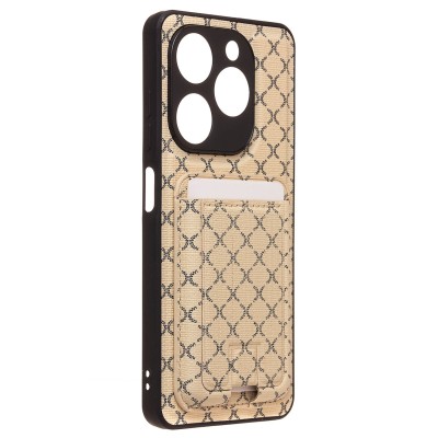 Чехол-накладка для Tecno Pop 8 (белый) - SM022 c картхолдером