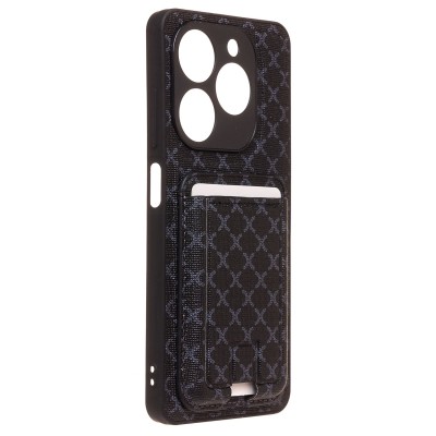 Чехол-накладка для Tecno Spark 20/Spark 20C (черный) - SM022 c картхолдером Чехол-накладка для Tecno Spark 20/Spark 20C (черный) - SM022 c картхолдером