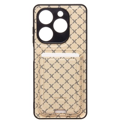 Чехол-накладка для Tecno Spark Go 2024 (белый) - SM022 c картхолдером