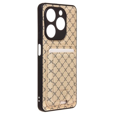 Чехол-накладка для Tecno Spark Go 2024 (белый) - SM022 c картхолдером