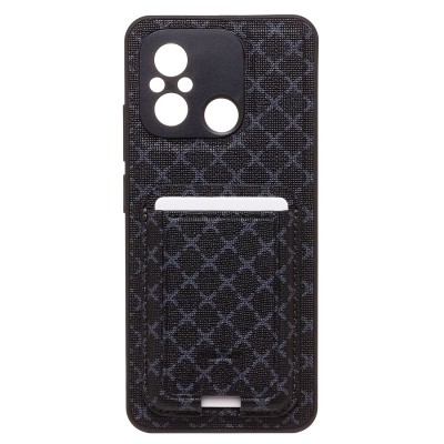 Чехол-накладка для Xiaomi Poco C55 (черный) - SM022 c картхолдером