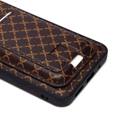 Чехол-накладка для Xiaomi Poco C55 (кофейный) - SM022 c картхолдером