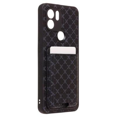 Чехол-накладка для Xiaomi Poco C50 (черный) - SM022 c картхолдером