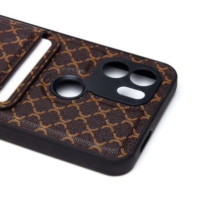 Чехол-накладка для Xiaomi Poco C50 (кофейный) - SM022 c картхолдером