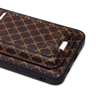 Чехол-накладка для Xiaomi Poco C50 (кофейный) - SM022 c картхолдером