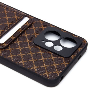 Чехол-накладка для Xiaomi Redmi Note 12 4G (кофейный) - SM022 c картхолдером