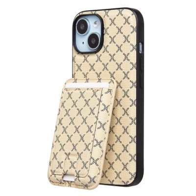 Чехол-накладка для Apple iPhone 15 (белый) - SM022 SafeMag c картхолдером