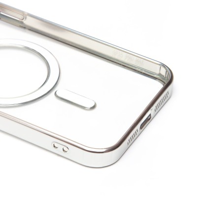 Чехол-накладка для Apple iPhone 15 Pro Max (серебяный) - SM027 SafeMag