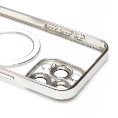 Чехол-накладка для Apple iPhone 15 Pro Max (серебяный) - SM027 SafeMag