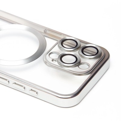 Чехол-накладка для Apple iPhone 15 Pro (серебяный) - SM027 SafeMag