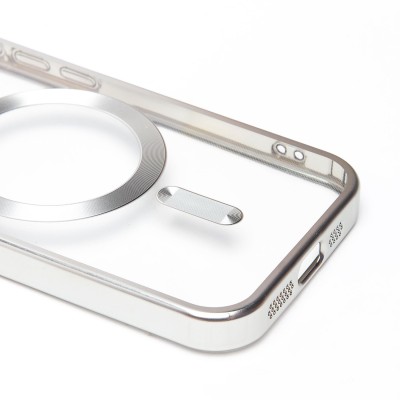 Чехол-накладка для Apple iPhone 15 Pro (серебяный) - SM027 SafeMag