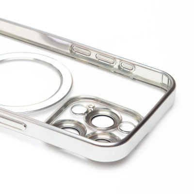 Чехол-накладка для Apple iPhone 15 Pro (серебяный) - SM027 SafeMag