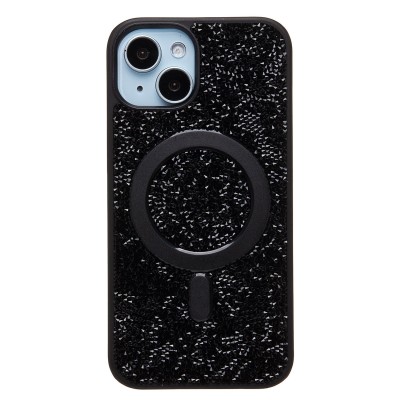 Чехол-накладка для Apple iPhone 14 россыпь кристаллов (титановый черный) - SM029 POSH SHINE SafeMag