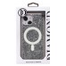 Чехол-накладка для Apple iPhone 14 россыпь кристаллов (титановый белый) - SM029 POSH SHINE SafeMag