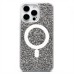 Чехол-накладка для Apple iPhone 15 Pro Max россыпь кристаллов (титановый белый) - SM029 POSH SHINE SafeMag