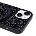 Чехол-накладка для Apple iPhone 15 россыпь кристаллов (титановый черный) - SM029 POSH SHINE SafeMag