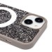 Чехол-накладка для Apple iPhone 15 россыпь кристаллов (титановый серый) - SM029 POSH SHINE SafeMag