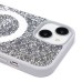 Чехол-накладка для Apple iPhone 15 россыпь кристаллов (титановый белый) - SM029 POSH SHINE SafeMag