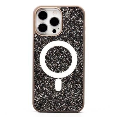 Чехол-накладка для Apple iPhone 16 Pro Max россыпь кристаллов (титановый серый) - SM029 POSH SHINE SafeMag