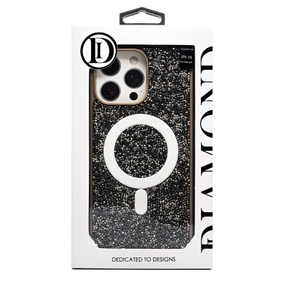Чехол-накладка для Apple iPhone 16 Pro Max россыпь кристаллов (титановый серый) - SM029 POSH SHINE SafeMag
