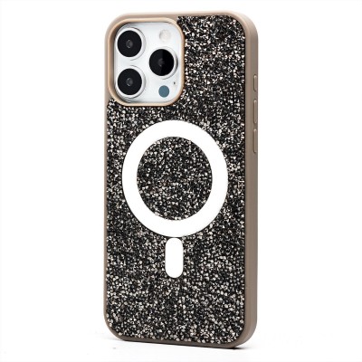 Чехол-накладка для Apple iPhone 16 Pro Max россыпь кристаллов (титановый серый) - SM029 POSH SHINE SafeMag