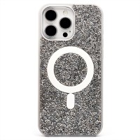 Чехол-накладка для Apple iPhone 16 Pro Max россыпь кристаллов (титановый белый) - SM029 POSH SHINE SafeMag