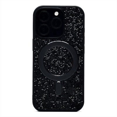 Чехол-накладка для Apple iPhone 16 Pro россыпь кристаллов (титановый черный) - SM029 POSH SHINE SafeMag
