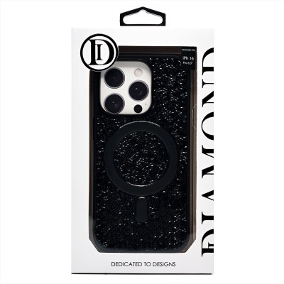 Чехол-накладка для Apple iPhone 16 Pro россыпь кристаллов (титановый черный) - SM029 POSH SHINE SafeMag