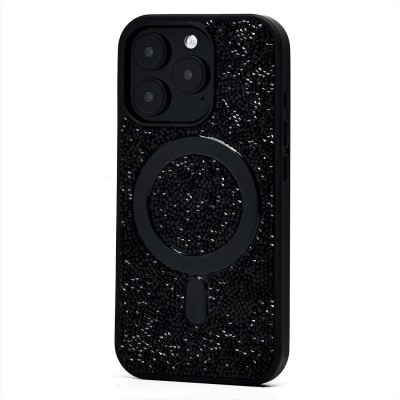 Чехол-накладка для Apple iPhone 16 Pro россыпь кристаллов (титановый черный) - SM029 POSH SHINE SafeMag