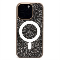 Чехол-накладка для Apple iPhone 16 Pro россыпь кристаллов (титановый серый) - SM029 POSH SHINE SafeMag Чехол-накладка для Apple iPhone 16 Pro россыпь кристаллов (титановый серый) - SM029 POSH SHINE SafeMag
