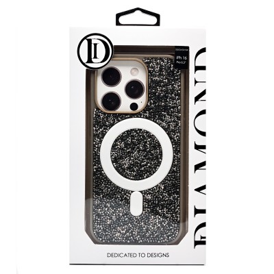 Чехол-накладка для Apple iPhone 16 Pro россыпь кристаллов (титановый серый) - SM029 POSH SHINE SafeMag Чехол-накладка для Apple iPhone 16 Pro россыпь кристаллов (титановый серый) - SM029 POSH SHINE SafeMag