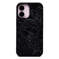 Чехол-накладка для Apple iPhone 16 россыпь кристаллов (титановый черный) - SM029 POSH SHINE SafeMag