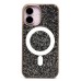 Чехол-накладка для Apple iPhone 16 россыпь кристаллов (титановый серый) - SM029 POSH SHINE SafeMag