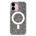 Чехол-накладка для Apple iPhone 16 россыпь кристаллов (титановый белый) - SM029 POSH SHINE SafeMag