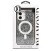 Чехол-накладка для Apple iPhone 16 россыпь кристаллов (титановый белый) - SM029 POSH SHINE SafeMag