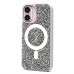 Чехол-накладка для Apple iPhone 16 россыпь кристаллов (титановый белый) - SM029 POSH SHINE SafeMag